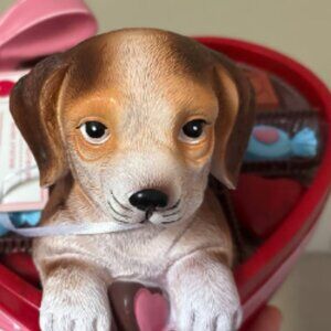 Faux Chocolate Box With Dog and Bows